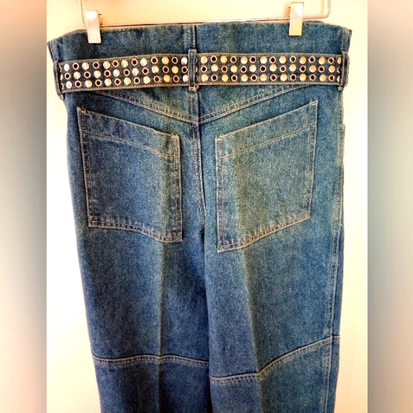 VTG Bonjour Embellished Jeans With Belt Size:Small (6/8) - Picture 3 of 11